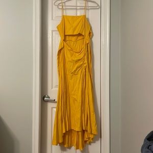 Yellow midi dress